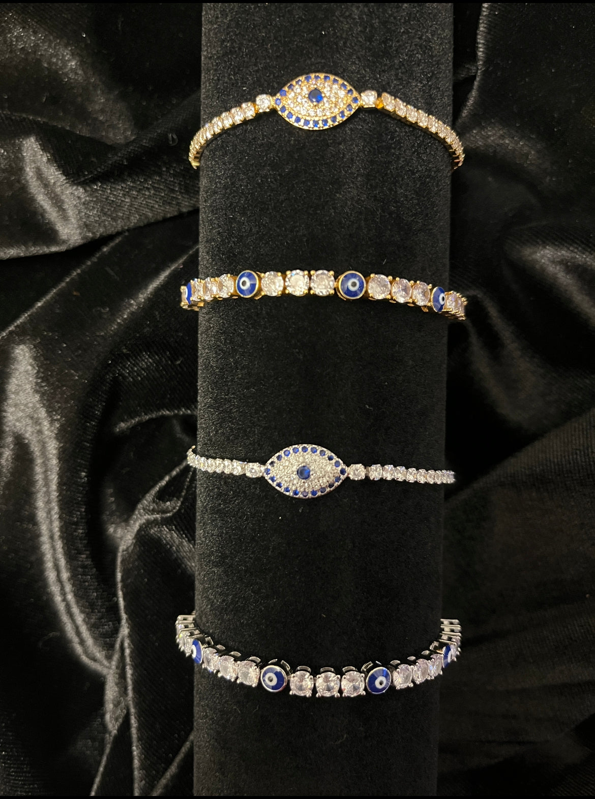 Fine Cubic Zirconia Evil Eye Set Bracelets