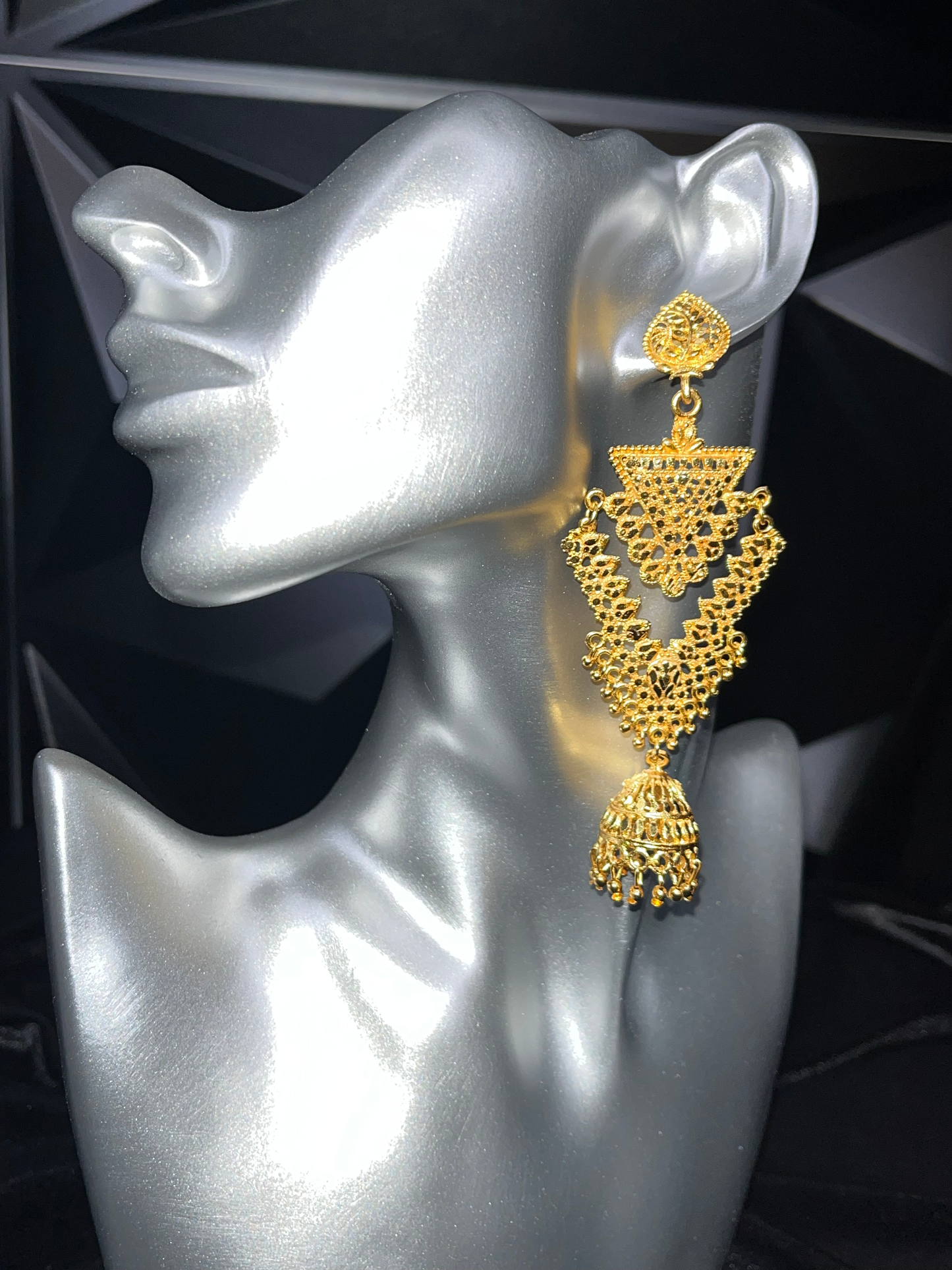 Gold Indian Ethnic Dangle Earrings