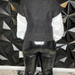 Black Turtleneck Sweater w/ Contrast Sleeves Top
