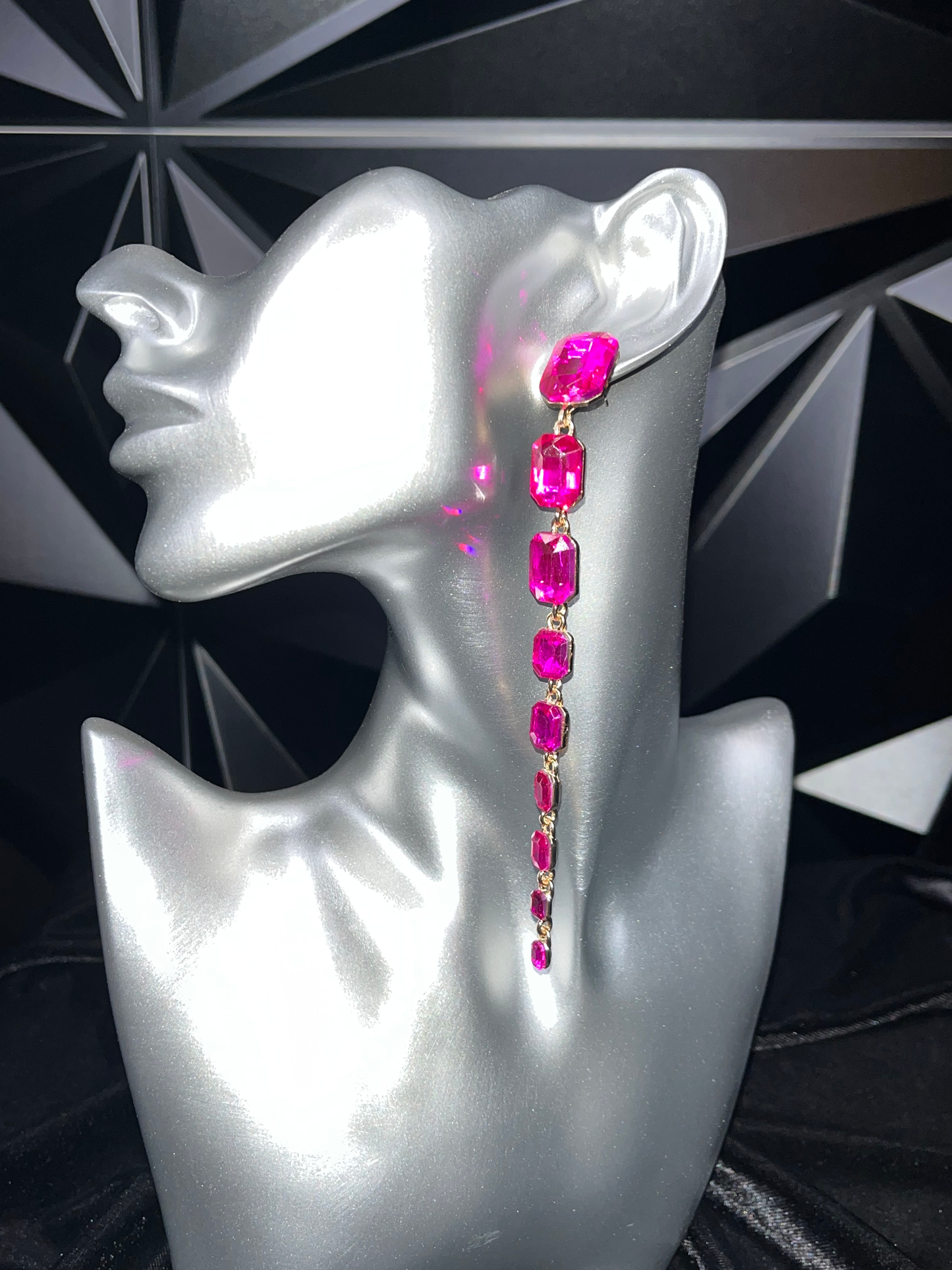 Pink Dripping Gem Earrings