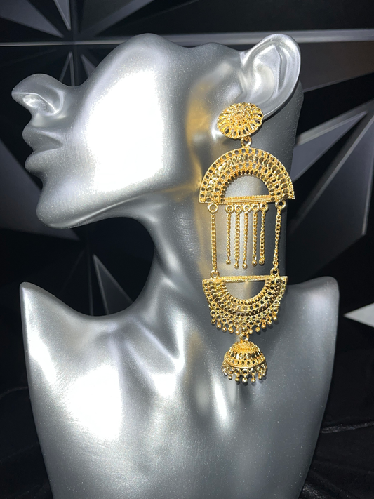 Gold Indian Royale Dangle Earrings